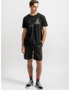 KAFT Tricou unisex de bumbac cu imprimeu - Verde/Negru stins