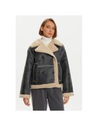 Karen by Simonsen Geaca piele dama Piele naturala - Gri - Gri