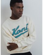 Karl Kani Bluza de trening cu decolteu la baza gatului - Albastru/Crem