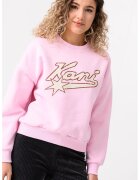 Karl Kani Bluza de trening cu decolteu la baza gatului si maneci cazute Varsity Star - Visiniu/Roz pal/Crem