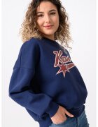 Karl Kani Bluza de trening lejera din amestec de bumbac cu logo - Rosu inchis/Bleumarin