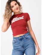 Karl Kani Tricou crop cu logo Varsity Star - Alb/Visiniu/Roz