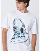 Karl Kani Tricou cu imprimeu grafic - Alb/Albastru azur