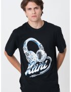 Karl Kani Tricou cu imprimeu grafic - Negru/Albastru azur