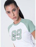 Karl Kani Tricou cu maneci raglan - Alb/Verde feriga
