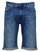 Karl Lagerfeld Bermude de denim cu aspect deteriorat - Albastru inchis
