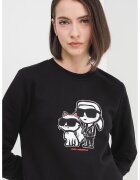 Karl Lagerfeld Bluza de trening cu decolteu la baza gatului si imprimeu logo - Negru