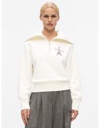 Karl Lagerfeld Bluza de trening cu fenta cu fermoar - Alb/Negru/Lila