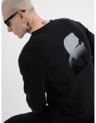 Karl Lagerfeld Bluza de trening cu imprimeu logo - Negru/Gri