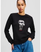 Karl Lagerfeld Bluza de trening din bumbac organic cu immprimeu logo - Negru