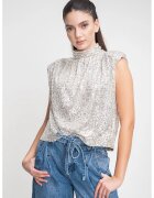 Karl Lagerfeld Bluza lejera cu paiete - Auriu