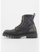Karl Lagerfeld Bocanci de piele cu model - Negru