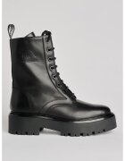 Karl Lagerfeld Bocanci din piele cu logo in relief - Negru