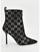 Karl Lagerfeld Botine cu strasuri - Negru