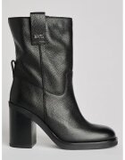 Karl Lagerfeld Botine de piele cu toc masiv - Negru