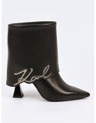 Karl Lagerfeld Botine din piele cu detalii logo - Negru