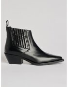 Karl Lagerfeld Botine din piele cu toc cubanez - Negru