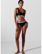 Karl Lagerfeld Bustiera de baie cu imprimeu logo - Negru