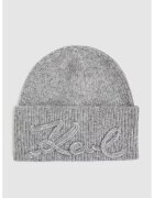 Karl Lagerfeld Caciula cu logo din tricot - Gri melange