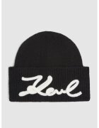 Karl Lagerfeld Caciula cu logo din tricot - Negru