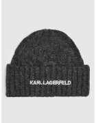 Karl Lagerfeld Caciula striata din amestec de lana - Gri antracit