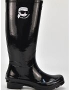 Karl Lagerfeld Cizme de ploaie cu aspect lacuit - Negru