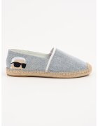 Karl Lagerfeld Espadrila din bumbac cu logo - Albastru deschis melange
