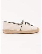 Karl Lagerfeld Espadrile cu logo - Alb fildes