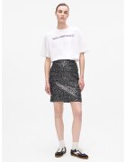 Karl Lagerfeld Fusta mini cu croiala dreapta si decorata cu paiete - Negru/Gri