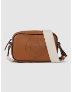 Karl Lagerfeld Geanta crossbody de piele cu logo - Caramel/Crem