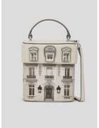 Karl Lagerfeld Geanta crossbody de piele ecologica - Gri/Bej