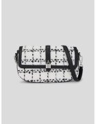 Karl Lagerfeld Geanta crossbody din amestec de lana cu imprimeu - Alb/Negru