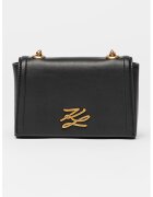Karl Lagerfeld Geanta crossbody din piele cu bareta din lant Autograph - Negru