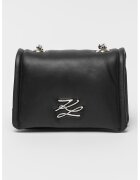 Karl Lagerfeld Geanta crossbody din piele cu doua compartimente Autograph - Negru