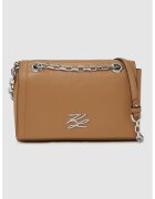 Karl Lagerfeld Geanta crossbody din piele cu logo - Maro scortisoara