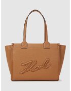 Karl Lagerfeld Geanta din piele ecologica cu logo in relief - Maro