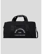 Karl Lagerfeld Geanta duffle de pana cu imprimeu logo - Negru
