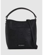 Karl Lagerfeld Geanta shopper cu model monograma si bareta detasabila - Negru