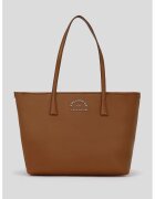 Karl Lagerfeld Geanta shopper de piele ecologica cu logo metalica - Maro scortisoara