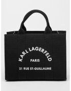 Karl Lagerfeld Geanta tote de panaza Rue St-Guillaume - Negru/Alb optic