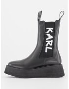 Karl Lagerfeld Ghete Chelsea de piele cu logo contrastant - Negru