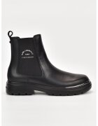 Karl Lagerfeld Ghete Chelsea din piele cu segmente din material textil - Negru