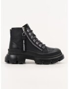 Karl Lagerfeld Ghete de piele cu insertii textile - Negru