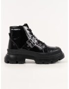 Karl Lagerfeld Ghete din piele lacuita - Negru
