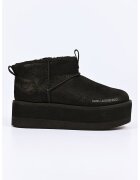 Karl Lagerfeld Ghete slip-on din piele intoarsa cu talpa flatform - Negru