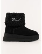 Karl Lagerfeld Ghete wedge din piele intoarsa - Negru