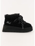 Karl Lagerfeld Ghete wedge din piele intoarsa - Negru
