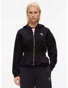Karl Lagerfeld Hanorac din bumbac organic cu talie elastica - Negru