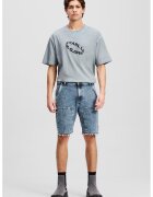Karl Lagerfeld Jeans Bermude din denim cu terminatie nefinisata - Albastru petrol