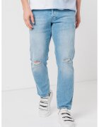 Karl Lagerfeld Jeans Blugi cu croiala dreapta si 5 buzunare - Albastru deschis